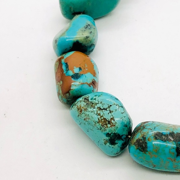 Vintage Turquoise Nugget Stone Bracelet - Picture 2 of 12